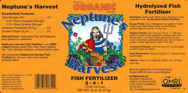 Neptune’s Harvest Hydrolyzed Fish Fertilizer